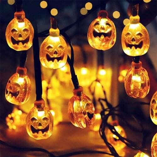 1.5m LED Halloween Pumpkin Ghost Skeletons Bat Spider Light String Festival Bar Home Party Decor Halloween Ornament