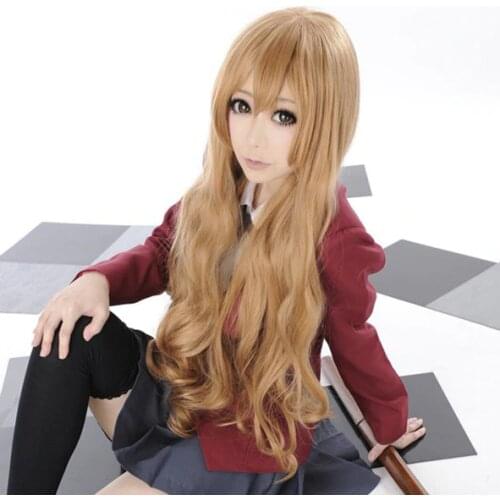 TIGER DRAGON Toradora! Aisaka Taiga 80cm Long Linen Brown Wavy Heat Resistant Cosplay Costume Wig
