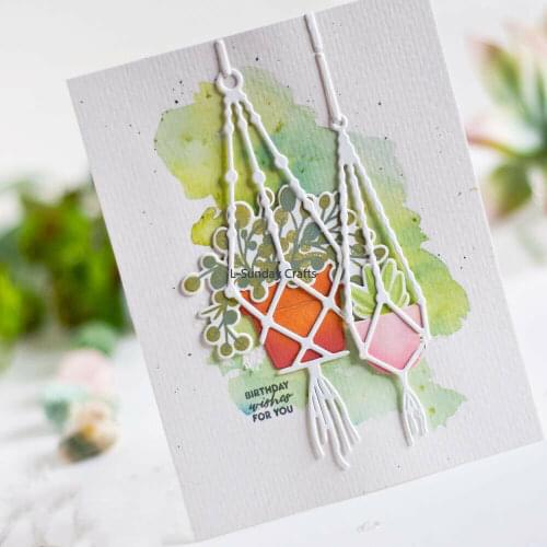 Hanging Plant Pot Metal Cutting Die Stencils Scrapbooking Embossing Paper Card Making Decor Crafts Die cuts