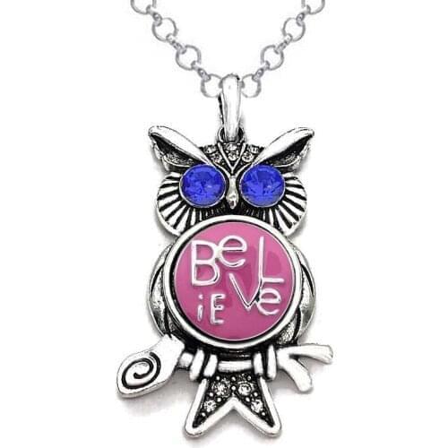 Interchangeable Owl Ginger 262 Snap Button Pendant Necklace Jewelry Fit 18mm Snap Button Charm jewelry For Women Gift