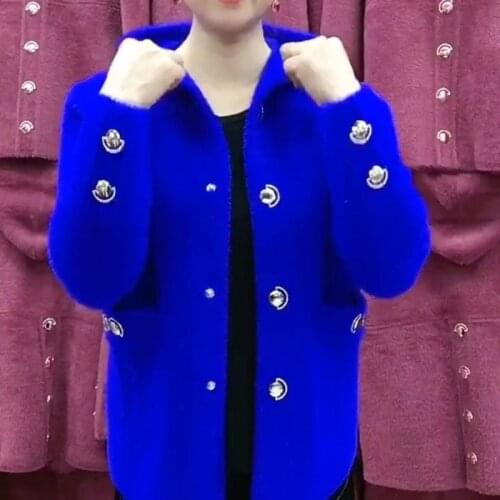 Imitation Mink Cashmere Coats Women 2021 Winter Fashion Coat Elegant Hooded Thick Warm Outerwear Jacket Chaquetas Mujer X328