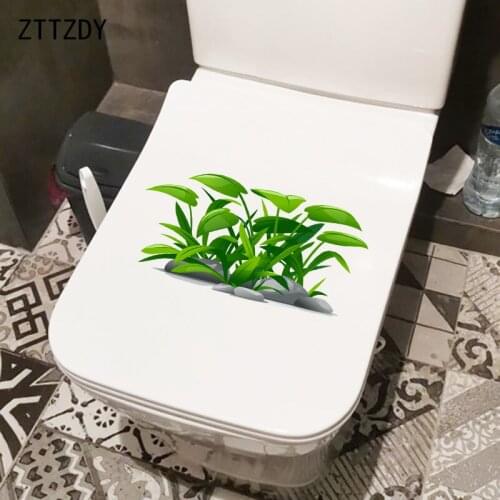 ZTTZDY 25.9×12.9CM Green Grass Creative Toilet WC Accessories Home Room Wall Decoration Stickers T6-0201