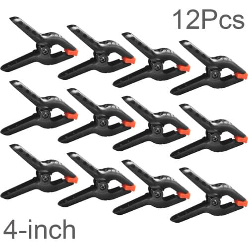12Pcs 4inch Woodworking Clamp Spring Clamps A-shape Plastic Clips Hardware DIY Woodworking Tools Photo Studio Background