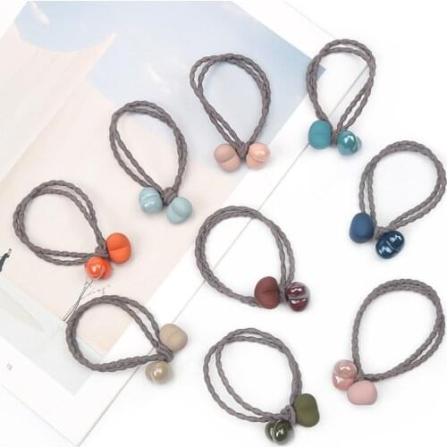 2Pcs/Set Heart Shape Simple Hair Bands For Women Girl Geometry Pendant Elastic Rubber Band Headband Hair Accessories Holder Gift