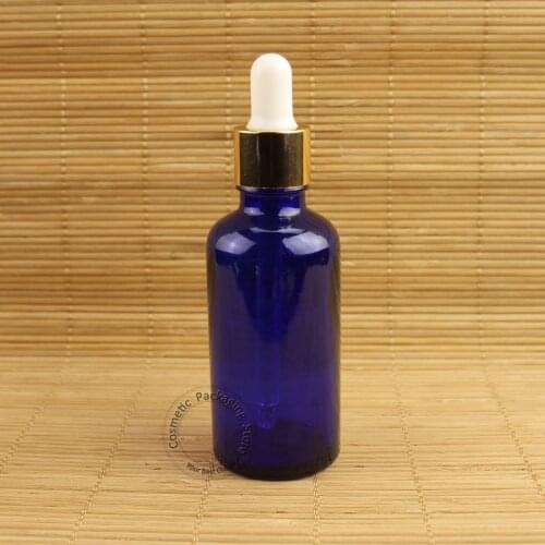 20pcs/Lot Wholesale Glass 50ml Essenttial Oil Bottle Gold Dropper Cap Container Makeup Tools Pot 50g Parfum Vial