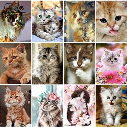 Diamond Painting Animal Crossing Cat Picture Embroidery Cross Gift Diy Pet Custom Mosaic Artist Home Cross Stitch Decoration