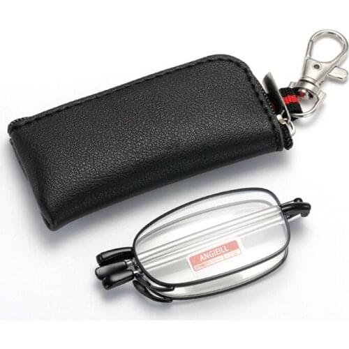 Anti Blue Light Foldable Portable Keychain Reading Glasses Magnifier for Women Men Adjustable Legs Presbyopic Spectacles +1.0~+4