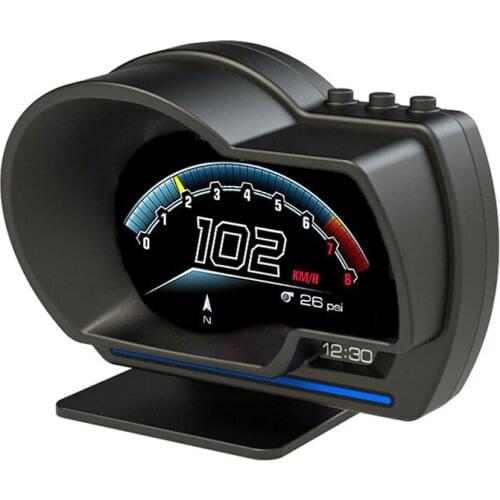 Car HUD OBD2+GPS Smart Gauge 2 System Display 9 Kinds Interface Digital Gauge with Alarm Clear Fault Code Speedometer OBD2 Meter