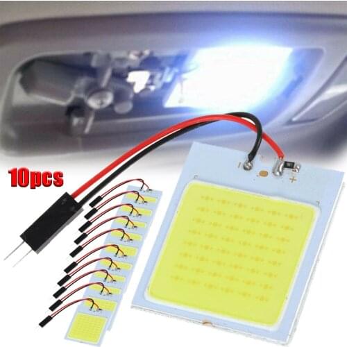 White 48 SMD COB LED T10 4W 12V Car Interior Panel Light Dome Lamp Bulb 1pc/10pcs Lamps Bulbs