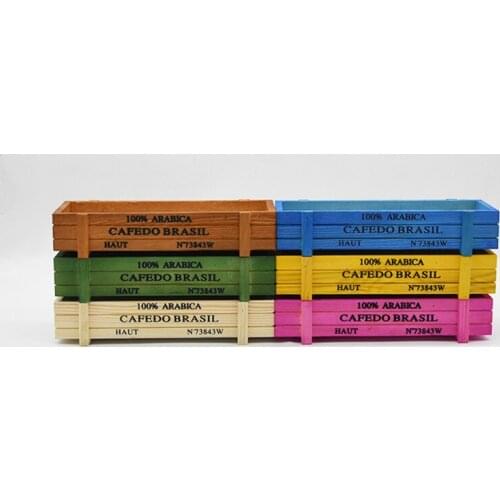 Colorful Wooden Flowerpot Vase Artificial Plant Container