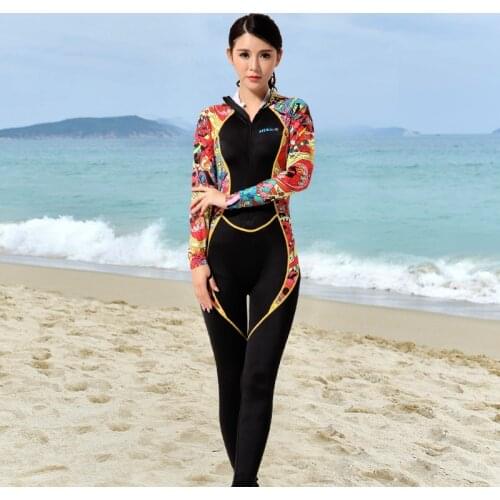 0.5mm Women free Wetsuit Outdoor Stitching Surf Diving Equipment Jellyfish Clothing Long Sleeved Piece Fitted Printing Hisea