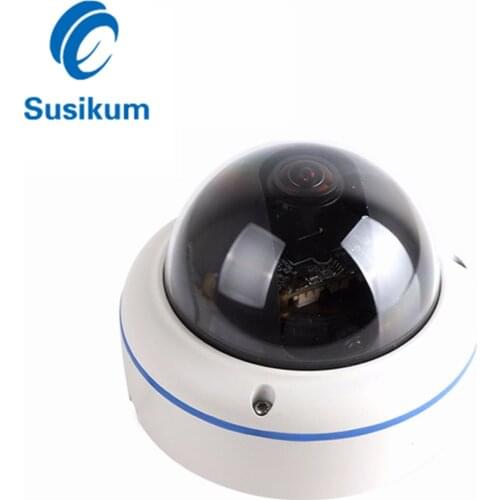 H265 1.7mm Lens Fisheye Starlight IP Camera Ultra Illumination 0.0001Lux 180 Degree Dome Security Vandalproof Camera ONVIF