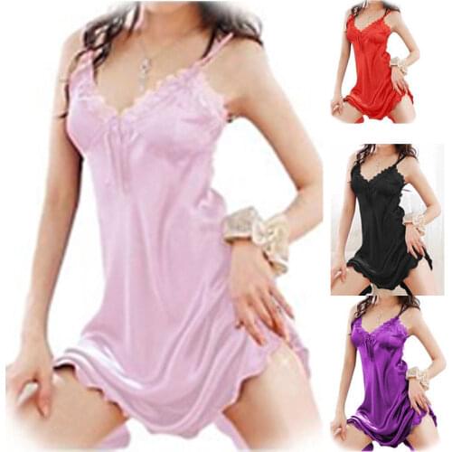 AA Dressing Gown Women Sexy Sleepwear Nightgown Satin Silk Babydoll Lace Robes Sleep Dress Skirt Cover Up Beach Woman Fashion