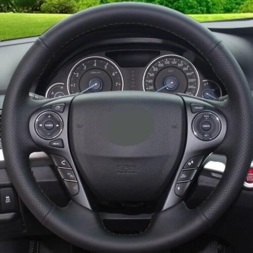 Hige Soft Faux Leather Handsewing Car Steering Wheel Cover for Honda Accord 9 2013-2017 Odyssey 2013-2015 Crosstour 2013-2015