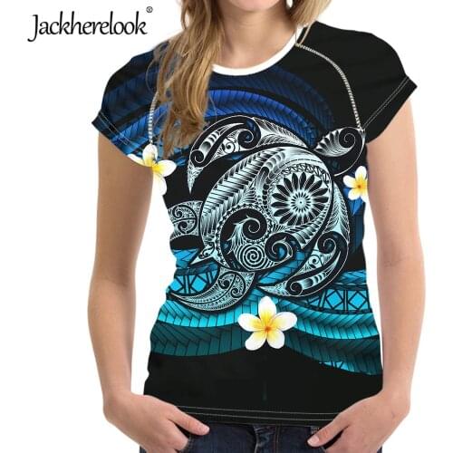 Jackherelook Polyneisan Samoa Turtle Hibiscus Brand Design 2020 T Shirts for Womens Short Sleeve Top Shirts Ladies Harajuku Tee