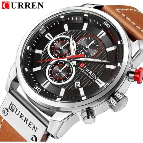 ASAP! CURREN 8291 Top Brand Luxury Fashion Leather Strap Quartz Men Watches Casual Wristwatches Clock Male drop shipping