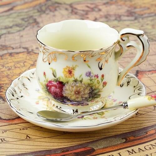 European - style ceramic cups 3 sets of creative bone china English coffee cup disc afternoon tea cups 200ML