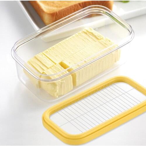 Butter Box with Lid Stainless Steel Dish Cheese Slicing Fresh Keeping Sealed Rectangle Storage Container