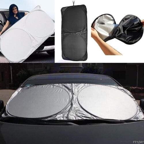 Folding Jumbo Front Rear Car Window Sun Shade Auto Visor Windshield Block Cover G6KC