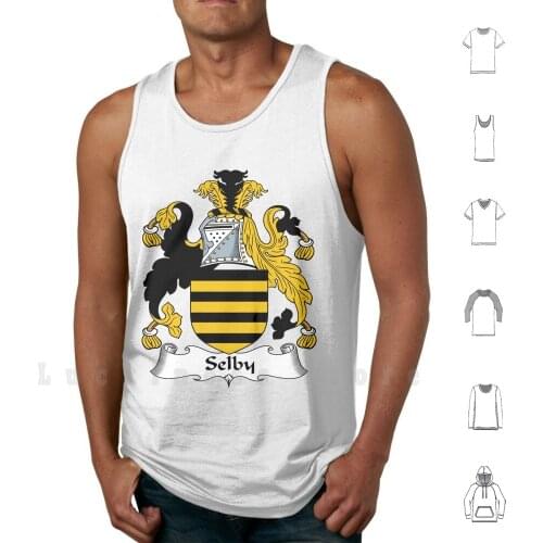 Selby tank tops vest 100% Cotton Family Motto Heraldic Coat Of Arms Heraldry Crests Symbol United States Name Scottish French