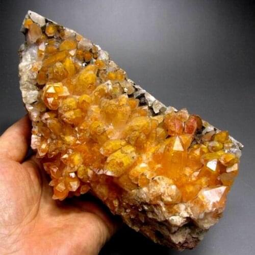 1400g Museum!!! Unique Golden Phantom Quartz Cluster - crystals and stones healing Mineral specimen Home Decor feng shui
