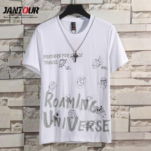 Fashion Men Clothing Summer New Cotton Short Sleeve T-Shirt Mens Couple Gangfeng Street Brand Half Sleeve Letter Printed Tops