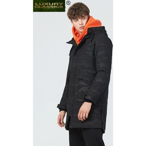 Mens Down Jacket 90% Grey Duck Down Jackets Warm Winter Male Coats Hooded Parkas Fashion 2021 Chaqueta Hombre Hiver LW