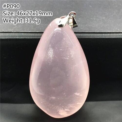 Natural Madagascar Rose Quartz Pendant Jewelry For Women Man Pink Luck Love Gift Crystal Beads Silver Water Drop Gemstone AAAAA