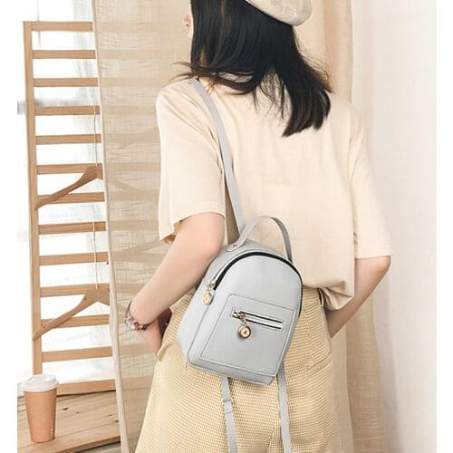 2021 Summer New Womens Backpack Mini Small Solid Zipper Sweet Casual Fashion Backpack School Bag