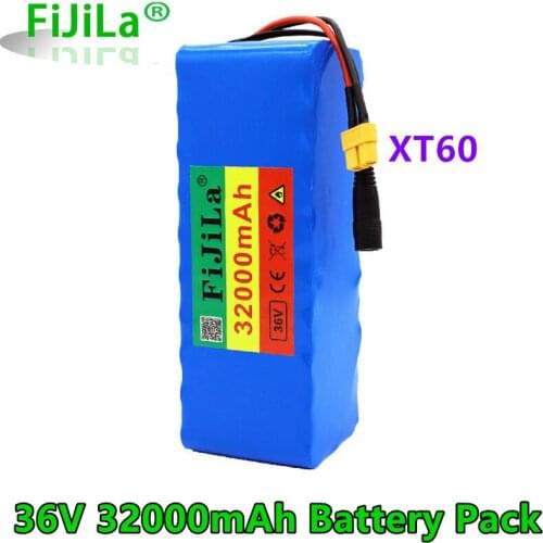 New 36V 32Ah battery 10S3P 18650 lithium battery pack 42V Ebike electric bicycle built-in 30A BMS and fuse device 250W-600W