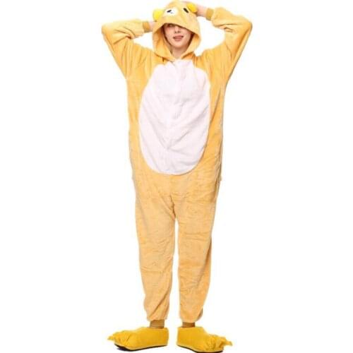 Cute Kuma Bear unisex adults flannel animal Pajamas cosplay Pijama Onesies Pyjamas women Sets sleep Robe