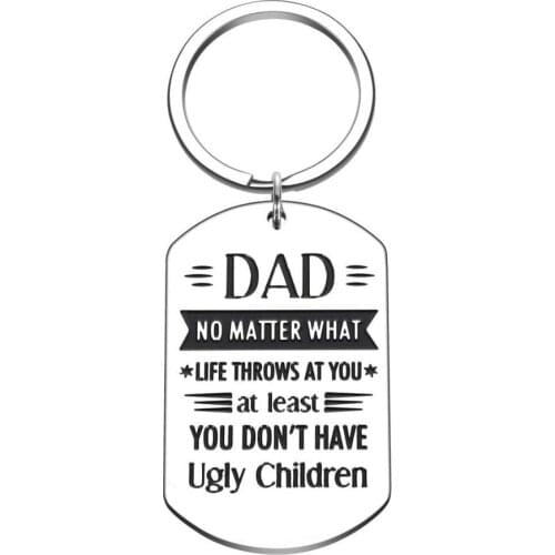Fathers Day Gift Keychain for Dad from Daughter Son Birthday Thanksgiving Day Christmas Funny Gift for Dad Father Daddy Papa