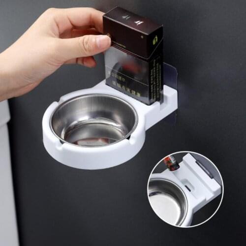 Hanging Cigarette Storage Rack Bathroom Wall Stainless Steel Ashtray Toilet Storage Cup Cigarette Tool Box Smoking Accessories