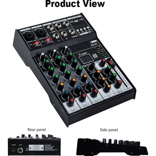 Professional Mixer ME4 4Channel Bluetooth Mixer DJ Mixing Console with Reverb Effect Home Karaoke USB Live Interface Mixer