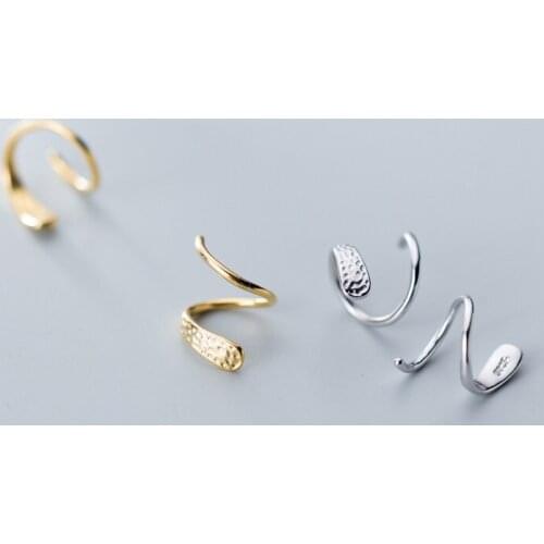 Simple Stylish Temperament Spiral Sweet Cute Small Clip Earring Fashion Siver Plated Jewelry Ear Wrap Earcuff