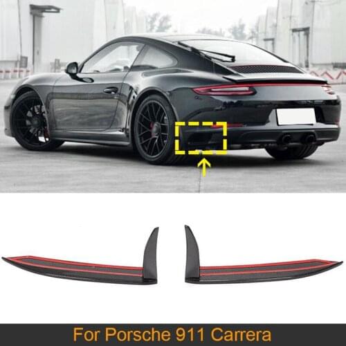 Carbon Fiber Rear Bumper Splitters for Porsche 911 Carrera 4 GTS 3.0T 2017 - 2020 Car Rear Bumper Splitters Diffuser Spoiler