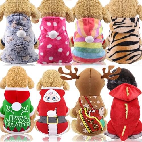 Christmas Cat Dog Jumpsuits Clothing for Dogs Pajamas Fleece Pet Dog Clothes for Dogs Coat Jacket Chihuahua Yorkshire Ropa Perro