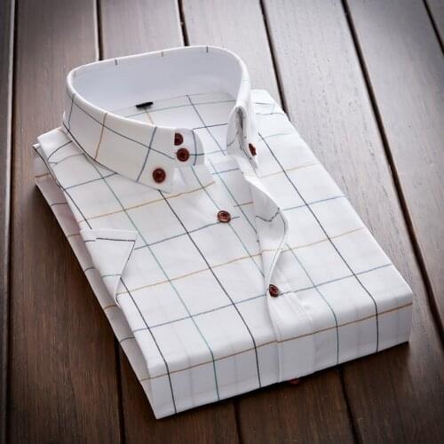 Shirt 2020 New Mens Fashion Leisure Youth Vitality Multi-color Plaid Business Leisure Slim Short Sleeves Mens Boutique Shirt