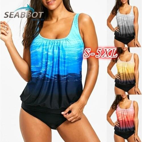SEABBOT 2018 Women Swimswear With Two Piece Gradient Braided Swimwear Adjust Straps Bathing suit
