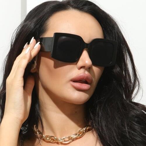 LongKeeper Big Frame Vintage Luxury Brand Women Sunglasses Men Fashion Personality Black Square Sun Glasses UV Protection Gafas