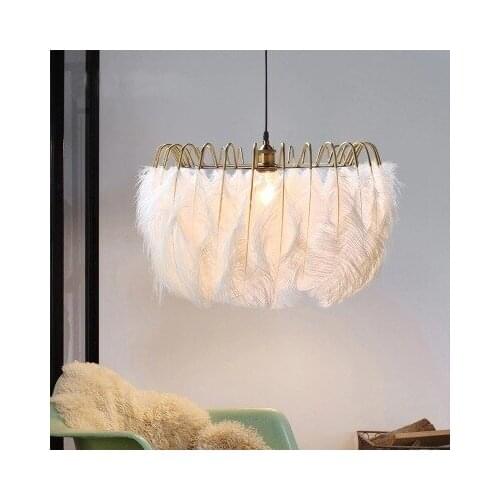 Modern led Pendant Light feather for Kitchen Dining Room for Coffee House Bedroom Suspension Hanging Ceiling Lamp