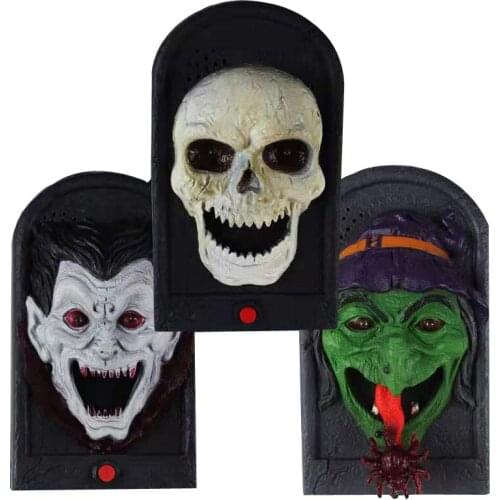 Halloween Light-up Talking Doorbell Scary and Haunted Skull