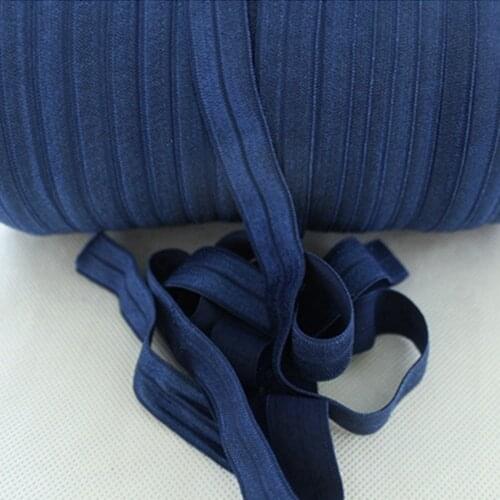 T.R RIBBON #370 navy 5/8" FOE elastic, solid Fold Over Elastic FOE for Headbands 50yards/lot and 100yards/lot