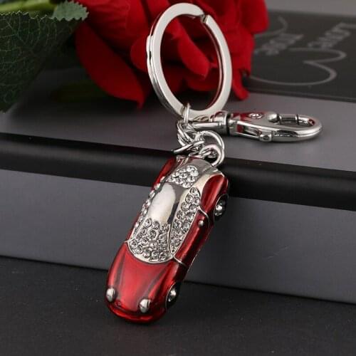 2020 Tinykenro Fashion New Beautiful Rhinestone Gorgeous Spray Paint Little Red Sports Car Metal Wallet Bag Keychain