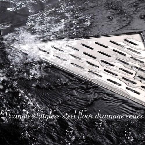 Triangle 304 Stainless Steel Hidden Type Tile Invisible Shower Floor Drain for Hotel Home