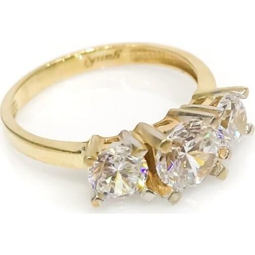 Tria Three Stone 8 Carat Gold Myth Design Ring