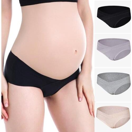 Soft Breathable Cotton Maternity Underwear U-Shaped Low Waist Pregnancy Briefs Pregnant Women Underwear Plus Size Panties
