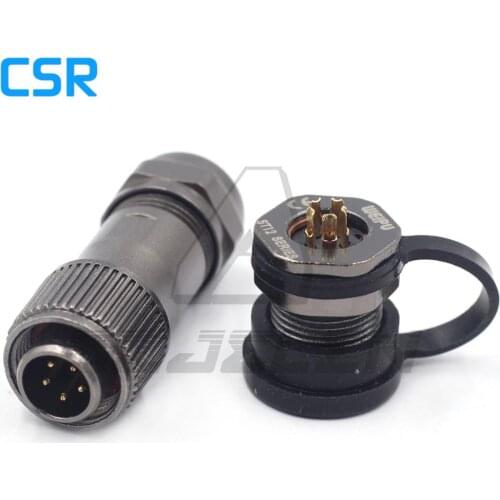 WEIPU ST12 series 5pin Cable connector IP68 waterproof plug and socket 12mm Panel Mount Connector