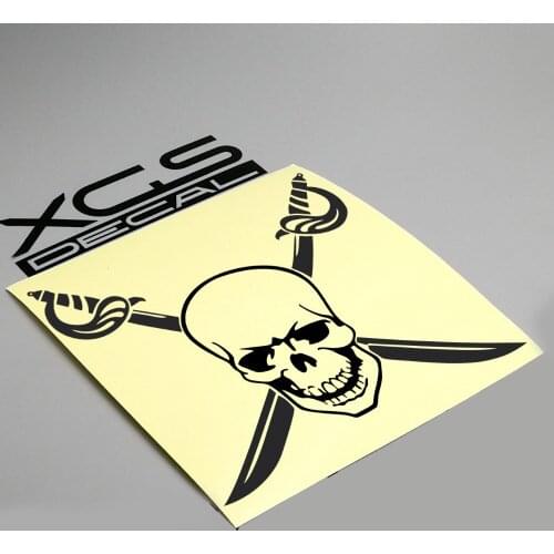 XGS DECAL car stickers pirate mark Skull and Cross Knives 12 x 14 cm waterproof stickers reflective stickers car motorcycle