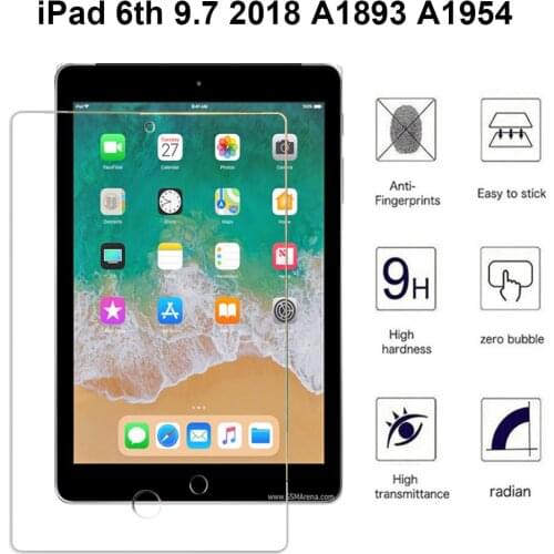 Tablet Tempered Glass Screen Protector Cover for Apple IPad 6th Gen 2018 9.7 A1893 A1954 Tempered Film For iPad 9.7" 6th Gen